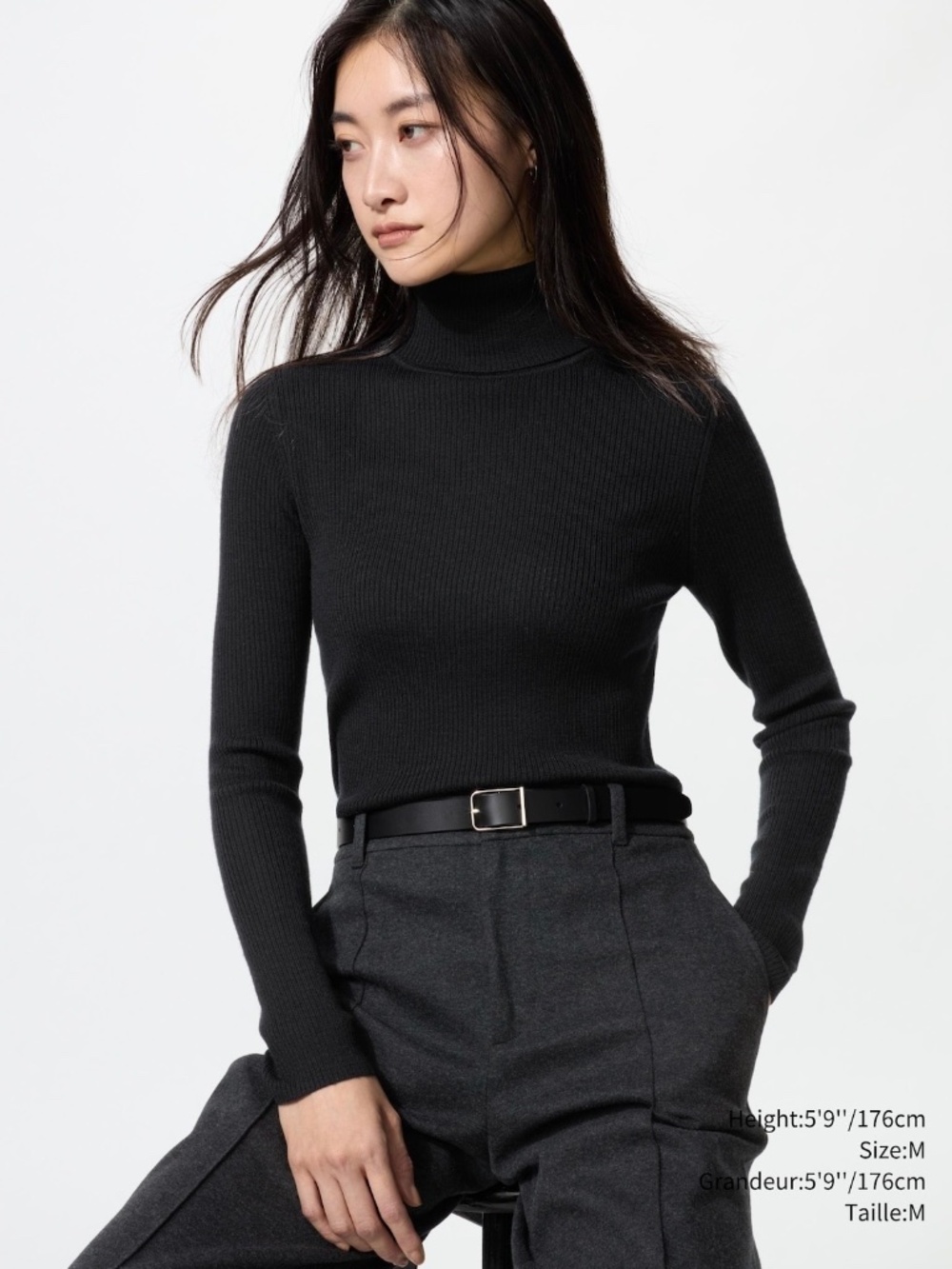 Merino Ribbed Turtleneck Sweater